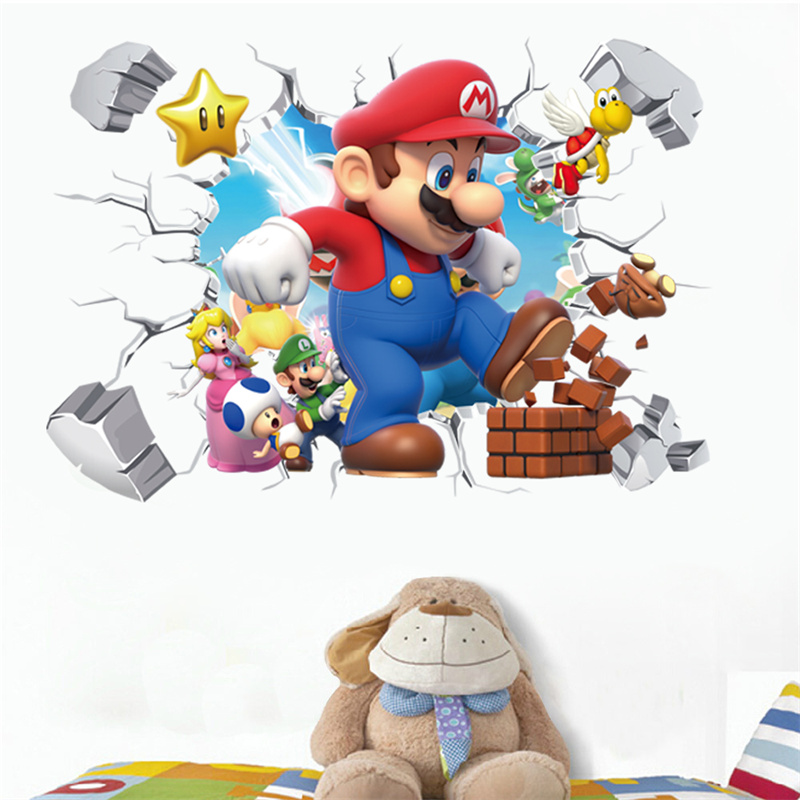 Baby Nursery Furniture - 3D การ์ตูนอะนิเมะเกมตัวละครสติ๊กเกอร์ติดผนังสำหรับห้องเด็กห้องนั่งเล่นโรงเรียนอนุบาลห้องเด็กอ่อน DIY ตกแต่ง