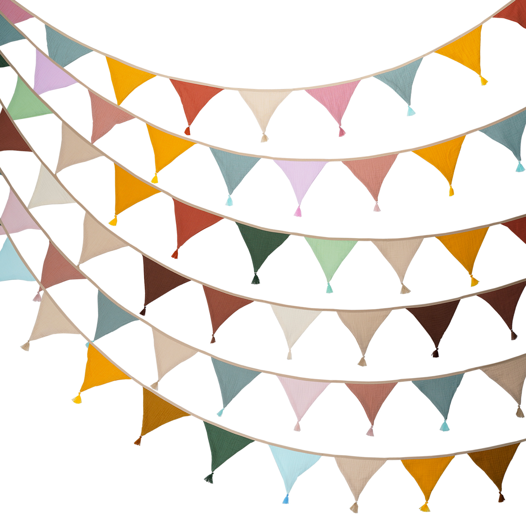 Baby Nursery Fabric - ธงผ้าตกแต่งงานปาร์ตี้ ขนาด 2.6 เมตร/8.5 ฟุต รูปสามเหลี่ยม