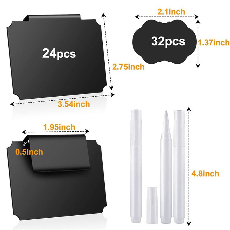 Storage Basket Fabric - ป้ายติดตะกร้า ABFS 24 ชิ้น, ป้ายติดตะกร้าแบบหนีบคุณภาพพรีเมียม, ป้ายติดตะกร้าสำหรับจัดเก็บสิ่งของในครัว