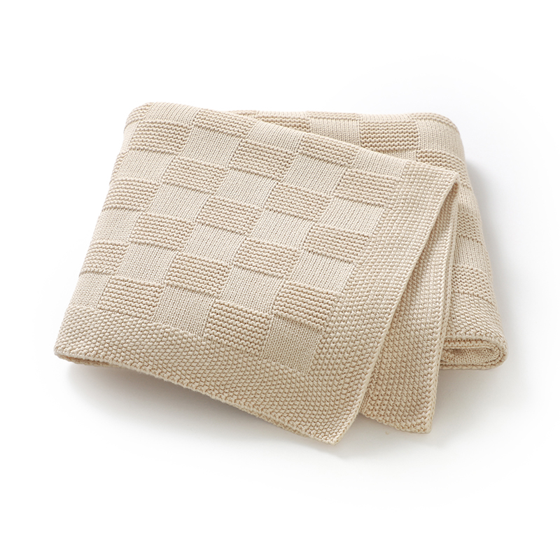 Baby Boy Nursery Quilt - ผ้าห่มห่อตัวเด็กทารก ขนาด 90*70 ซม. ผ้าฝ้ายถักเนื้อนุ่ม สำหรับเด็กแรกเกิด