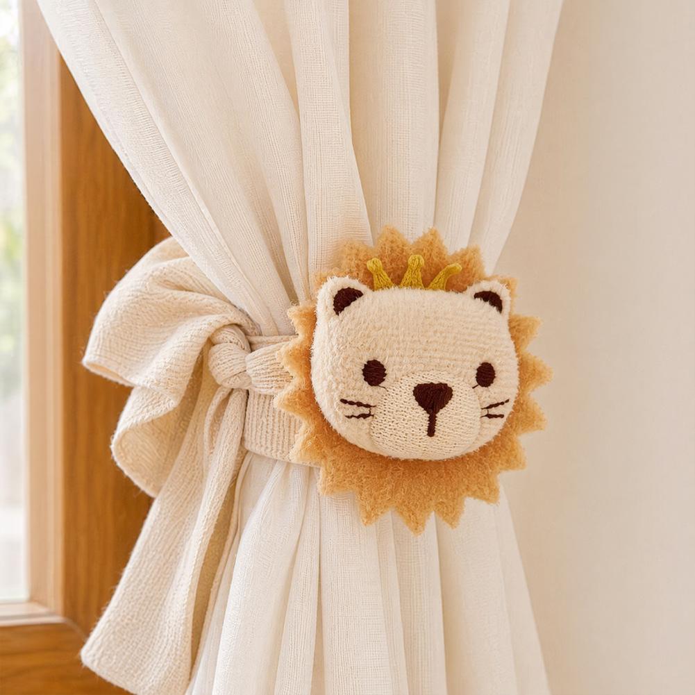Baby Nursery Fabric - ที่รัดผ้าม่านรูปสิงโต ที่จับผ้าม่านน่ารัก ที่รัดผ้าม่านลายการ์ตูน ที่จับผ้าม่านรูปสิงโตและหมี ของตกแต่งห้องเด็กอ่อน