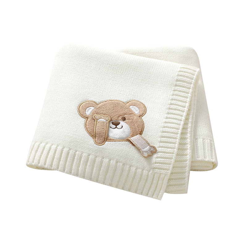 Baby Boy Nursery Quilt - ผ้าห่มเด็กอ่อน 90*70 ซม. ผ้าถักสำหรับเด็กแรกเกิด เด็กชาย เด็กหญิง