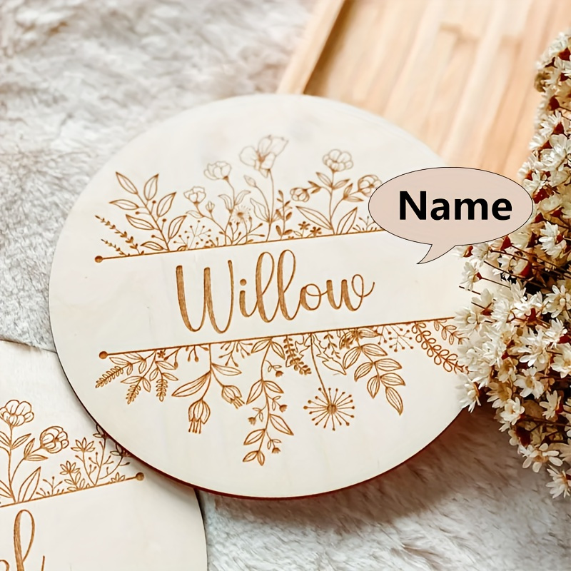 ป้ายชื่อสลักลายดอกไม้แบบส่วนตั - Baby Nursery Name Sign บทวิจารณ์และราคา