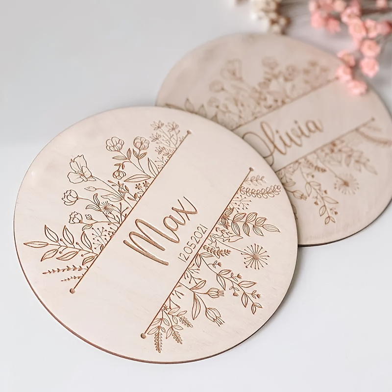 ป้ายชื่อสลักลายดอกไม้แบบส่วนตั - Baby Nursery Name Sign บทวิจารณ์และราคา