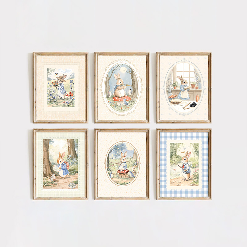 Vintage Bohoลายสก๊อตสีฟ้ากระต่ - Baby Nursery Vintage บทวิจารณ์และราคา