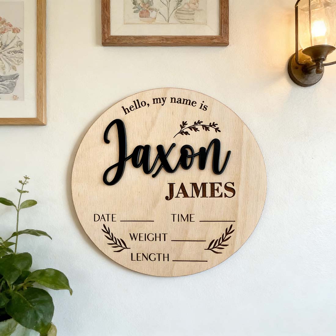 ป้ายประกาศข่าวดีสำหรับเด็ก 1 ช - Baby Nursery Name Sign บทวิจารณ์และราคา