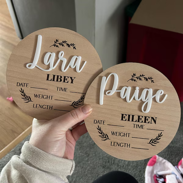 ป้ายประกาศข่าวดีสำหรับเด็ก 1 ช - Baby Nursery Name Sign บทวิจารณ์และราคา