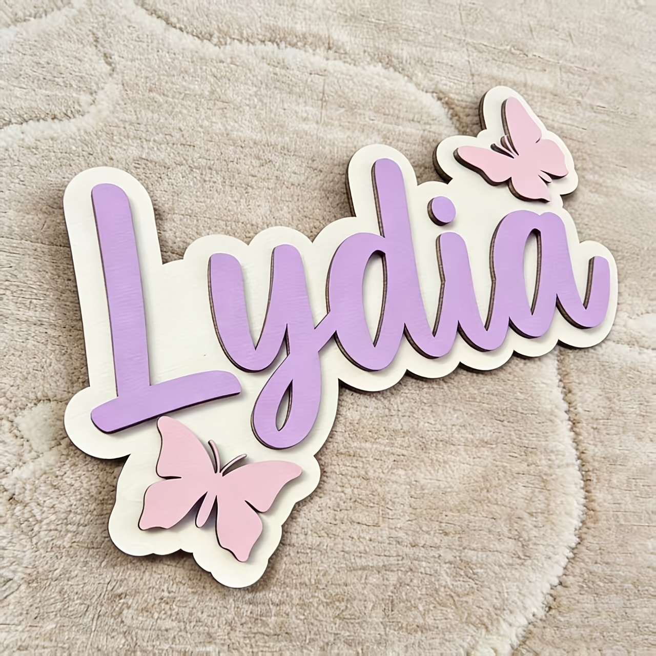 ป้ายชื่อห้องรูปผีเสื้อสีฟ้าและ - Baby Nursery Name Sign บทวิจารณ์และราคา