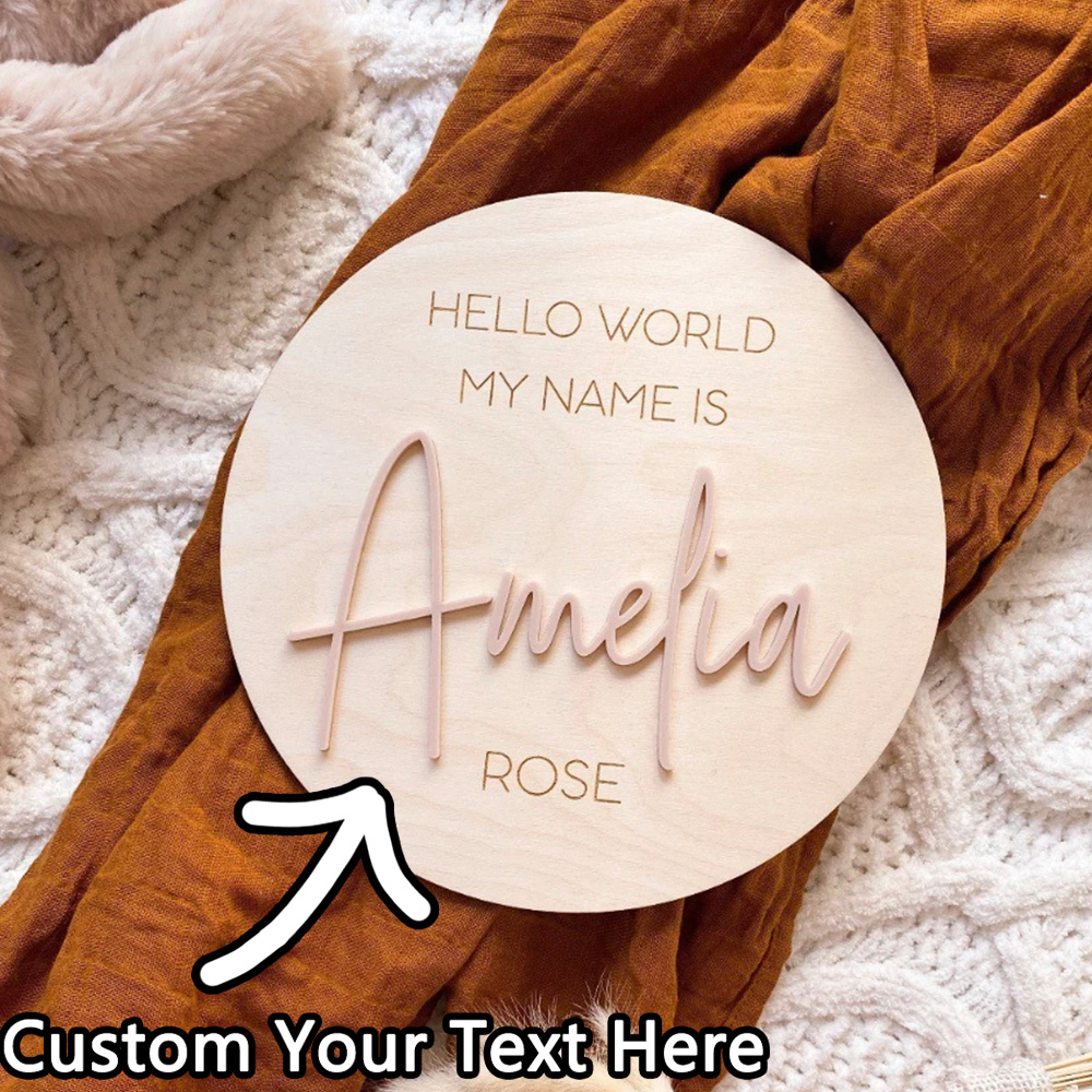 ป้ายชื่อไม้ส่วนตัว สวัสดีโลก - - Baby Nursery Name Sign บทวิจารณ์และราคา