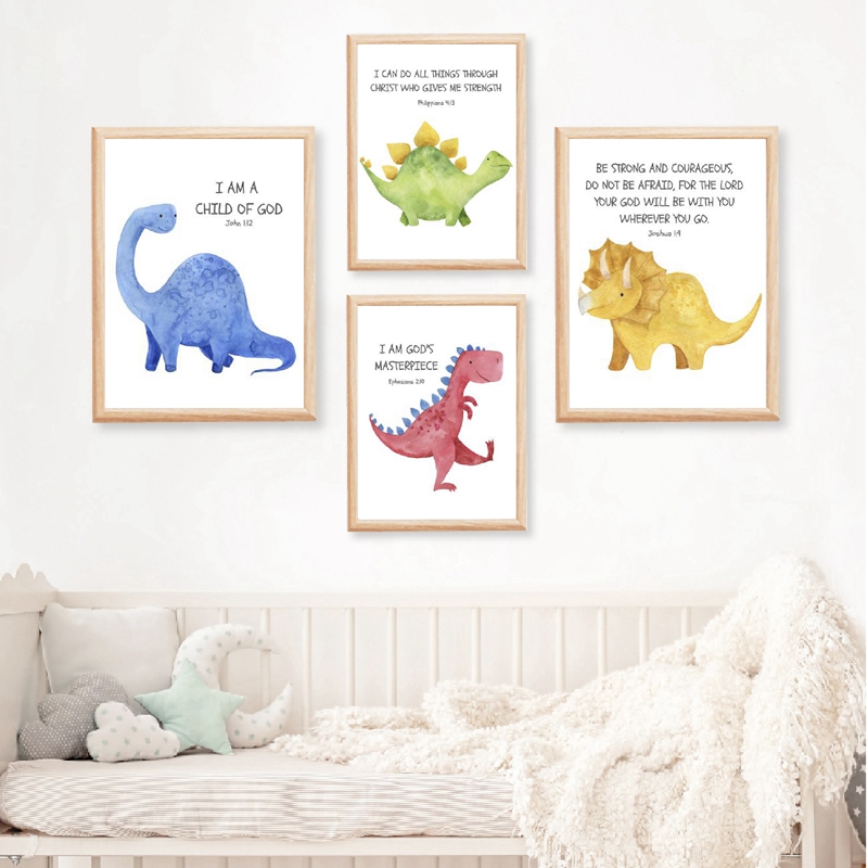 เด็กข้อพระคัมภีร์อ้างพิมพ์ไดโน - Baby Nursery Quotes บทวิจารณ์และราคา