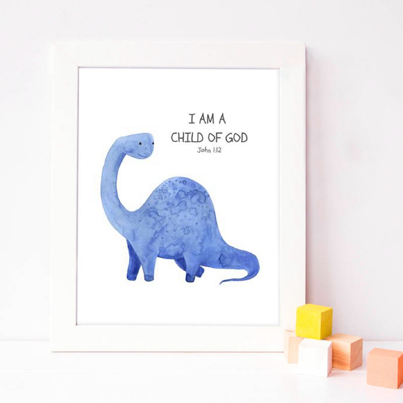 เด็กข้อพระคัมภีร์อ้างพิมพ์ไดโน - Baby Nursery Quotes บทวิจารณ์และราคา