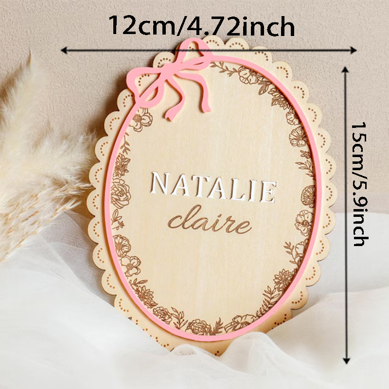 ป้ายชื่อเด็กแรกเกิดทำจากไม้ 1  - Baby Nursery Name Sign บทวิจารณ์และราคา