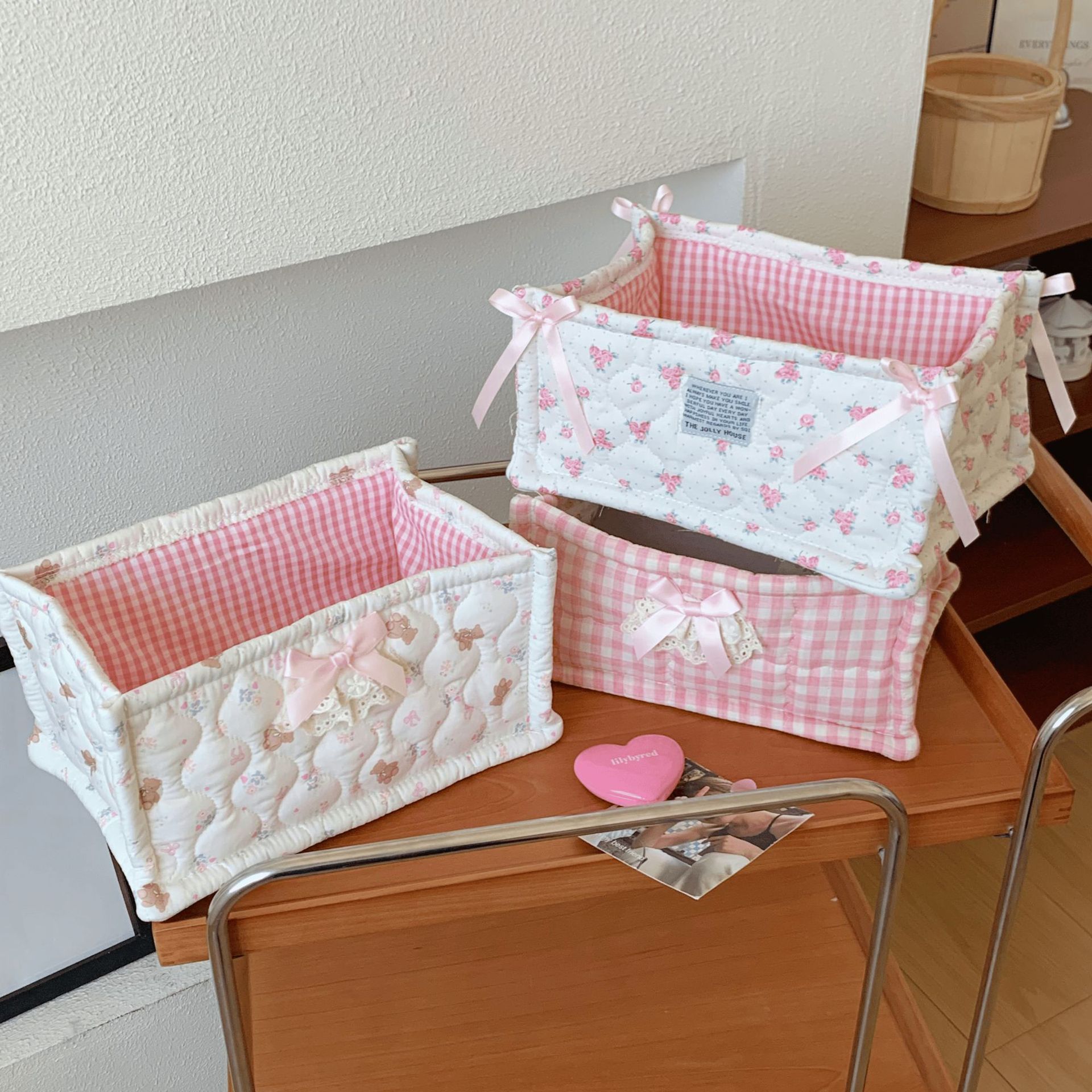 ตะกร้าเก็บของตั้งโต๊ะน่ารัก ดี - Storage Basket Fabric บทวิจารณ์และราคา