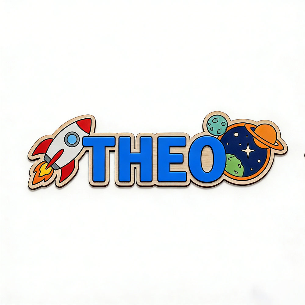 ป้ายชื่อจรวดอวกาศแบบส่วนตัวสำห - Baby Nursery Name Sign บทวิจารณ์และราคา