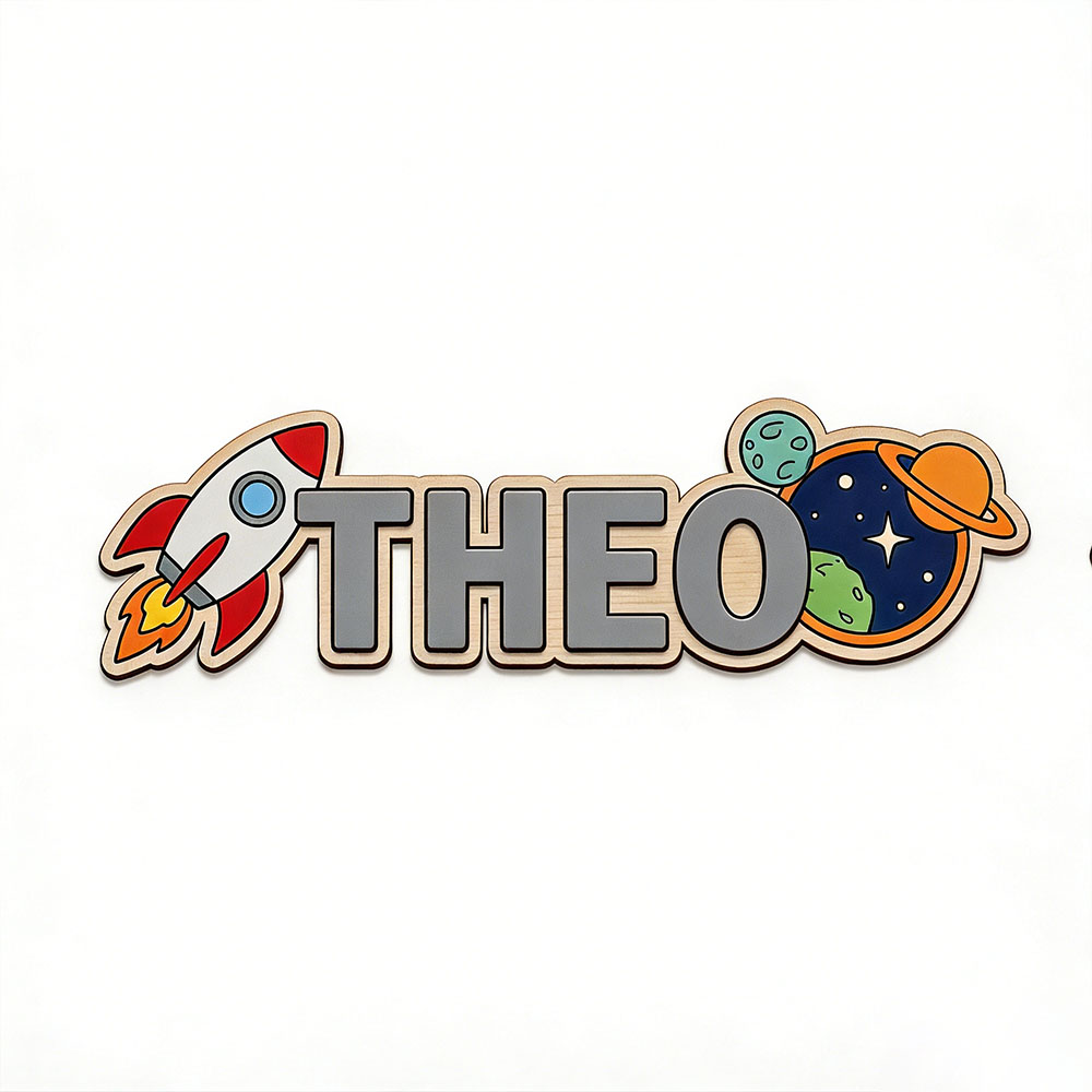 ป้ายชื่อจรวดอวกาศแบบส่วนตัวสำห - Baby Nursery Name Sign บทวิจารณ์และราคา