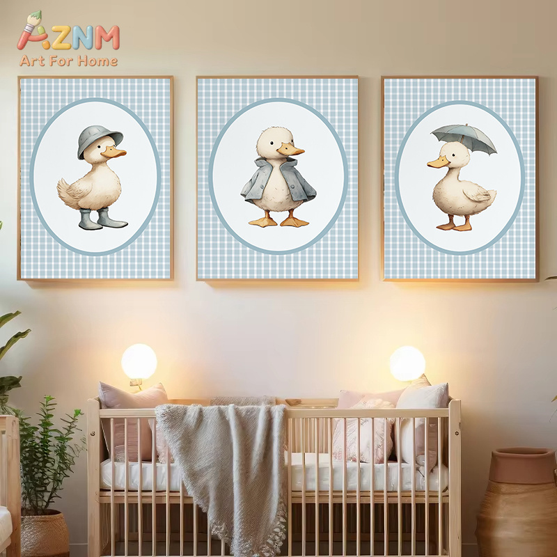 AZNM ภาพตกแต่งผนังผ้าแคนวาสลาย - Baby Nursery Yellow Walls บทวิจารณ์และราคา