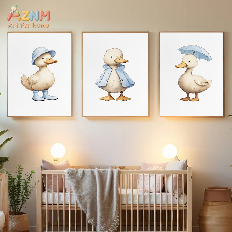 AZNM ภาพตกแต่งผนังผ้าแคนวาสลาย - Baby Nursery Yellow Walls บทวิจารณ์และราคา