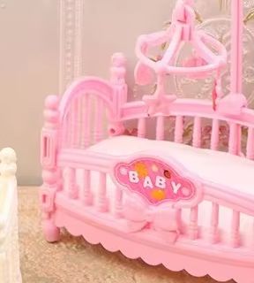 1:12 ตุ๊กตาจิ๋ว มินิ เตียงเด็ก - Baby Nursery Crib บทวิจารณ์และราคา