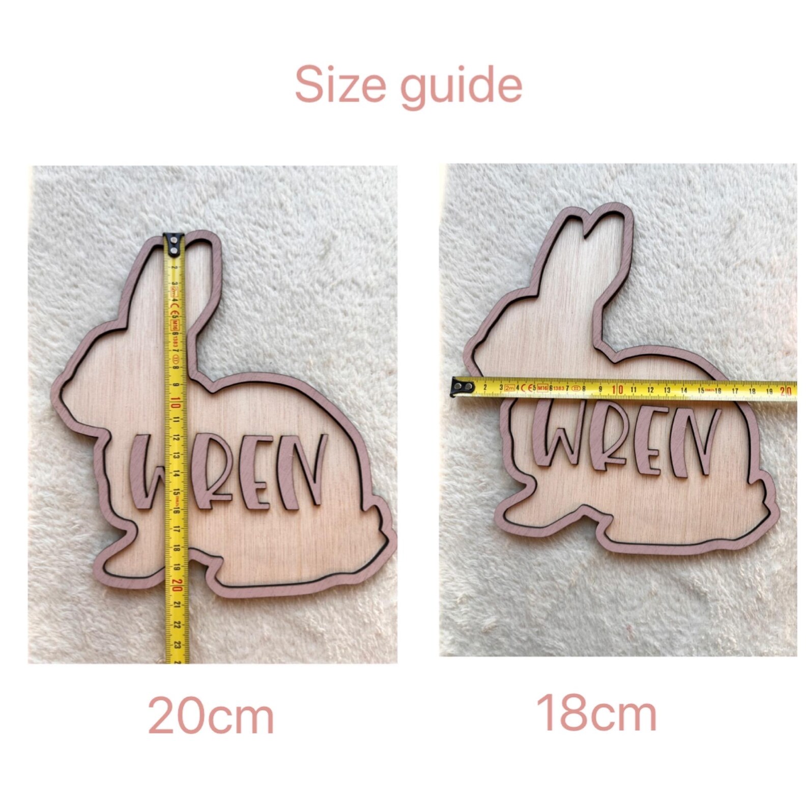 ป้ายชื่อกระต่ายไม้แบบสั่งทำ ป้ - Baby Nursery Name Sign บทวิจารณ์และราคา