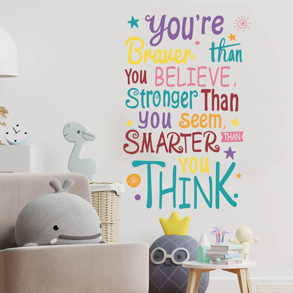 คุณกล้าหาญ ฉลาด แข็งแกร่ง สโลแ - Baby Nursery Quotes บทวิจารณ์และราคา