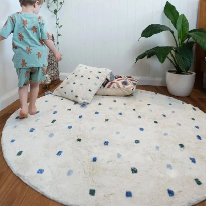 พรมขนนุ่มลายจุดสำหรับห้องนั่งเ - Baby Nursery Fabric บทวิจารณ์และราคา