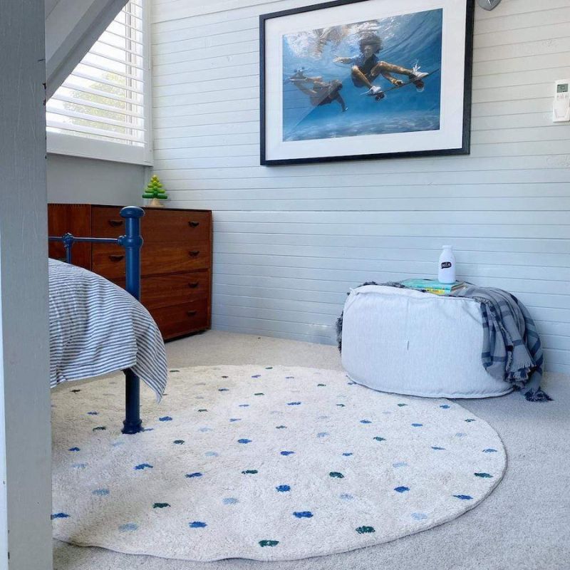 พรมขนนุ่มลายจุดสำหรับห้องนั่งเ - Baby Nursery Fabric บทวิจารณ์และราคา