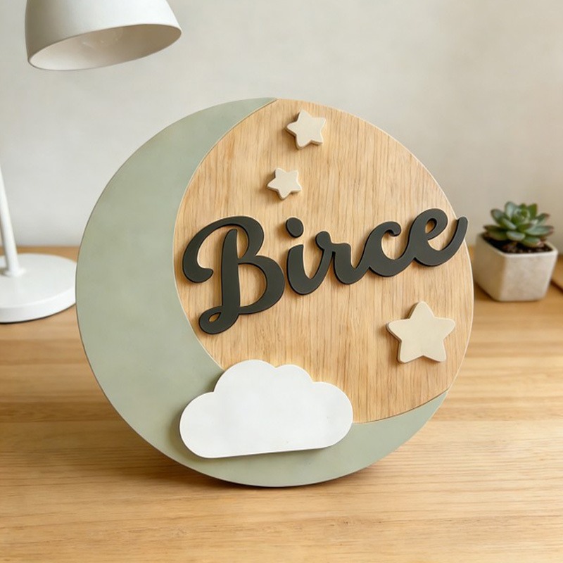 ป้ายชื่อไม้แบบกำหนดเอง, ตกแต่ง - Baby Nursery Name Sign บทวิจารณ์และราคา
