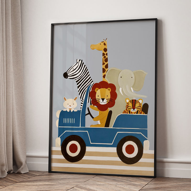ภาพวาดการ์ตูนสัตว์ตลกๆ สำหรับต - Baby Nursery Fabric บทวิจารณ์และราคา