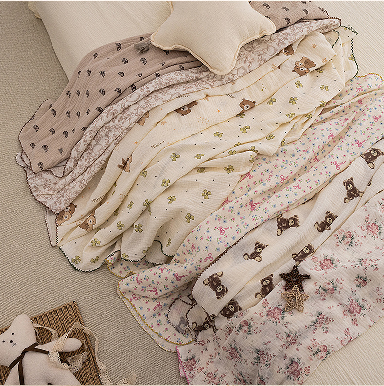 ผ้าห่มห่อตัวเด็กทารก ลายดอกไม้ - Baby Boy Nursery Quilt บทวิจารณ์และราคา