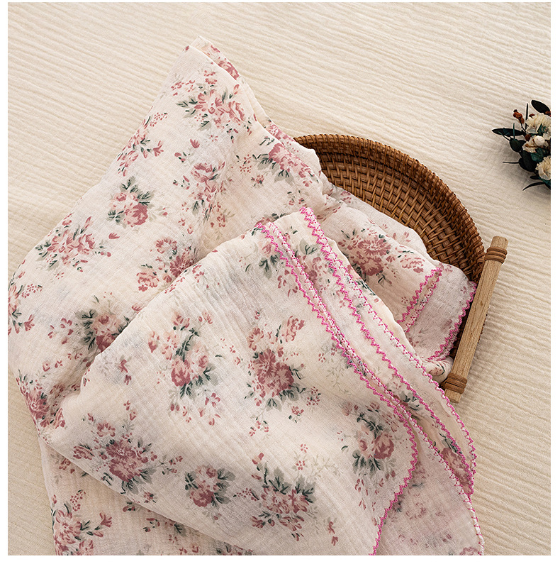 ผ้าห่มห่อตัวเด็กทารก ลายดอกไม้ - Baby Boy Nursery Quilt บทวิจารณ์และราคา