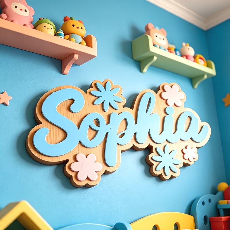 ป้ายห้องพักธีมดอกไม้แบบส่วนตัว - Baby Nursery Name Sign บทวิจารณ์และราคา
