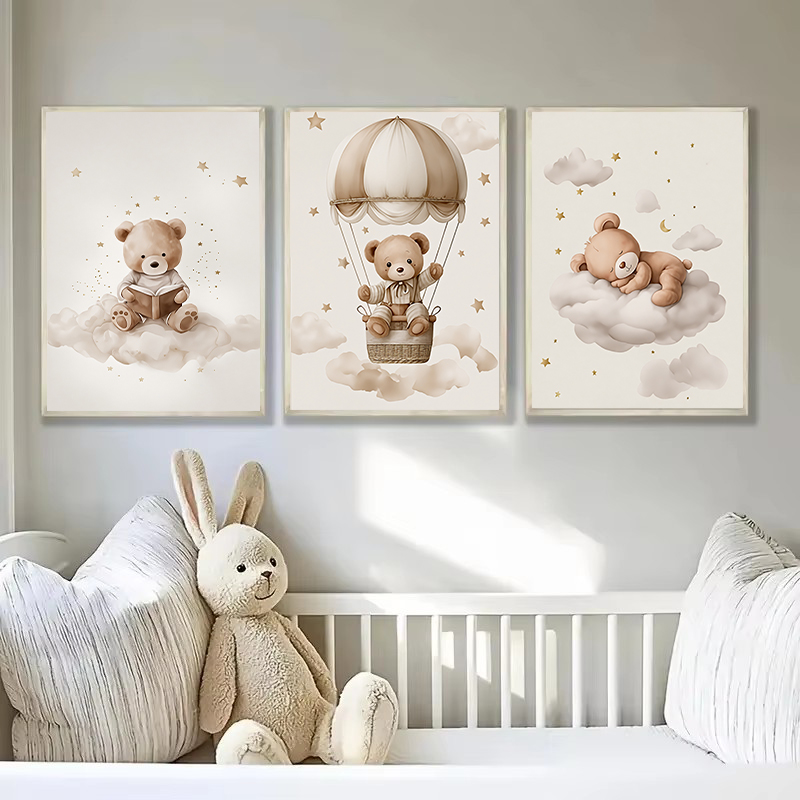 ภาพพิมพ์ผ้าแคนวาสลายหมีเท็ดดี้ - Baby Nursery Fabric บทวิจารณ์และราคา