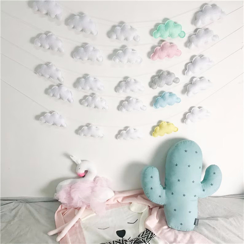 Nordic Felt Cloud Garlands Str - Baby Nursery Fabric บทวิจารณ์และราคา
