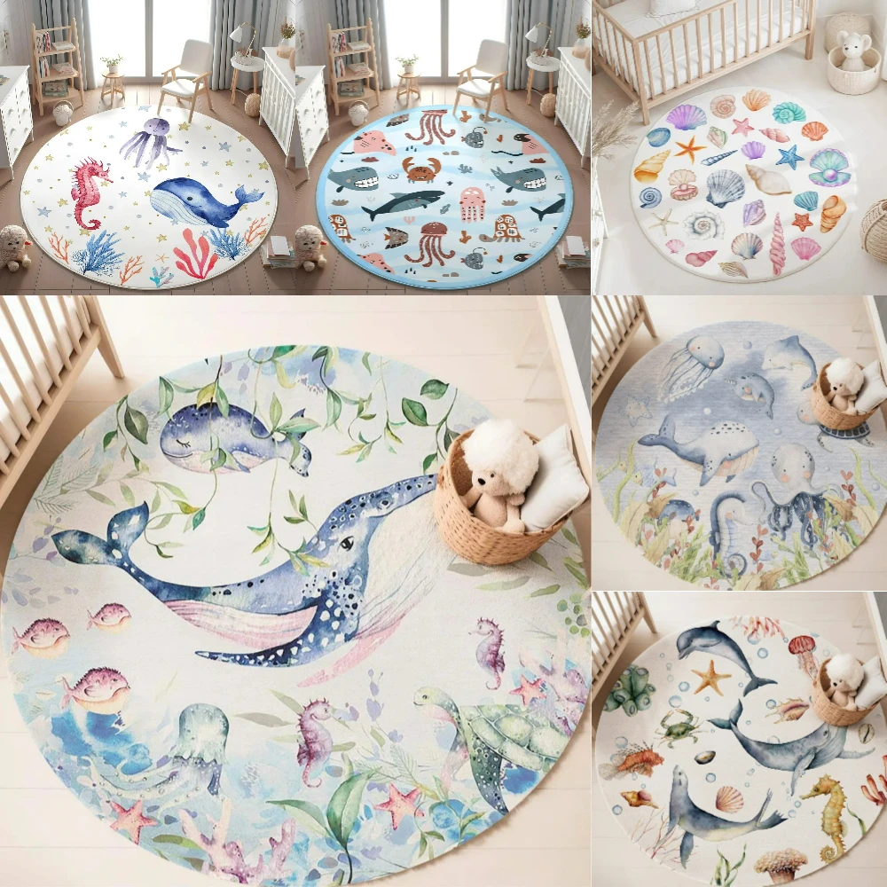 พรมลายสัตว์ทะเลสีฟ้า สำหรับห้อ - Baby Nursery Mat บทวิจารณ์และราคา